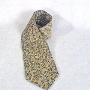 Robert Talbott Yellow Geometric Silk Tie Men’s 3.875" x 57" Classic Style USA